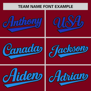 Custom Crimson Royal-Powder Blue Personalized Gradient Font And Side Design Authentic Baseball Jersey