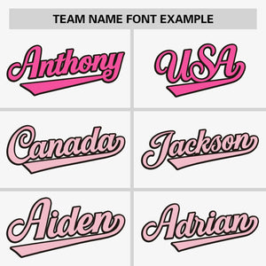 Custom White Pink-Lt Pink Personalized Gradient Font And Side Design Authentic Baseball Jersey