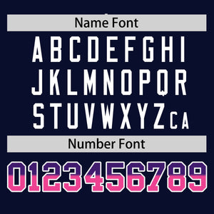 Custom Navy Purple-Pink Personalized Gradient Font And Side Design Authentic Baseball Jersey