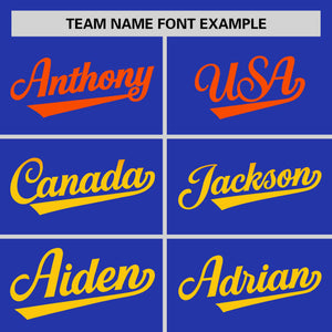 Custom Royal Orange-Gold Personalized Gradient Font And Side Design Authentic Baseball Jersey