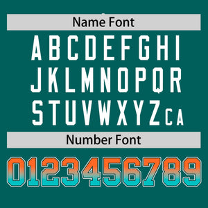 Custom Aqua Orange-Aqua Personalized Gradient Font And Side Design Authentic Baseball Jersey