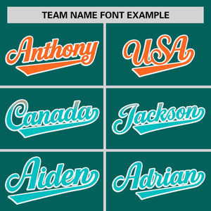 Custom Aqua Orange-Aqua Personalized Gradient Font And Side Design Authentic Baseball Jersey