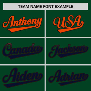 Custom Green Orange-Navy Personalized Gradient Font And Side Design Authentic Baseball Jersey