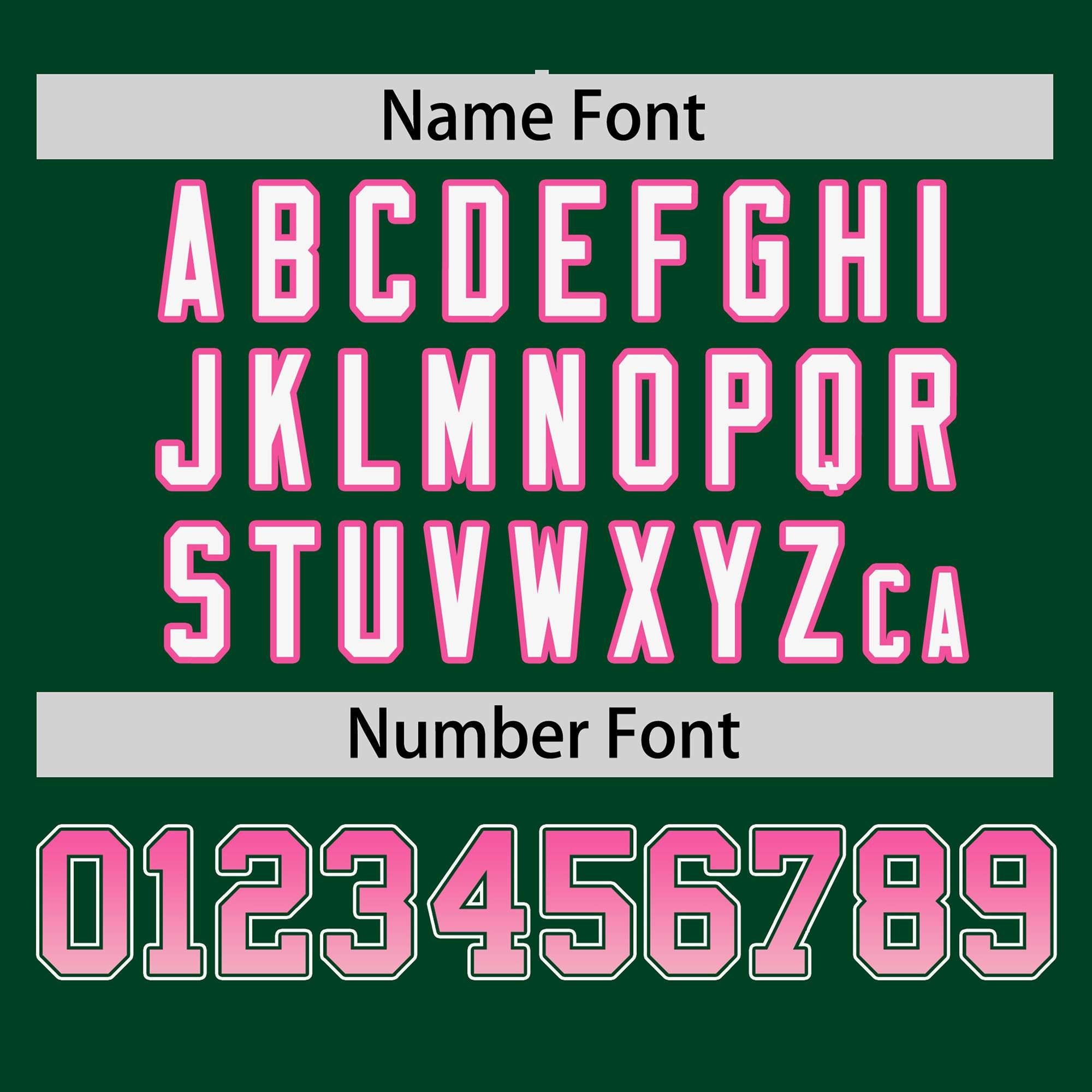 Custom Green Pink-Lt Pink Personalized Gradient Font And Side Design Authentic Baseball Jersey