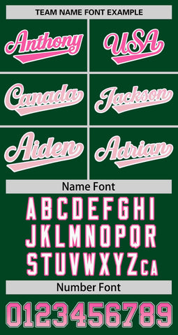 Custom Green Pink-Lt Pink Personalized Gradient Font And Side Design Authentic Baseball Jersey
