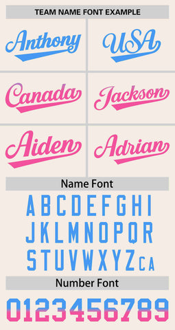 Custom Cream Powder Blue-Pink Personalized Gradient Font And Side Design Authentic Baseball Jersey
