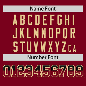 Custom Crimson Black-Khaki Personalized Gradient Font And Side Design Authentic Baseball Jersey