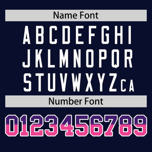 Custom Navy Purple-Pink Personalized Gradient Font And Side Design Authentic Baseball Jersey