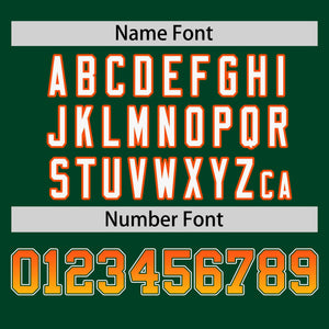 Custom Green Orange-Gold Personalized Gradient Font And Side Design Authentic Baseball Jersey