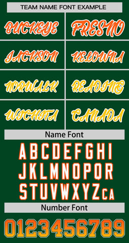 Custom Green Orange-Gold Personalized Gradient Font And Side Design Authentic Baseball Jersey