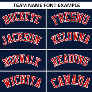 Custom Navy Red-White Personalized Side Two-Tone Design Authentic Baseball Jersey