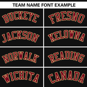 Custom Black Crimson-Khaki Personalized Side Two-Tone Design Authentic Baseball Jersey