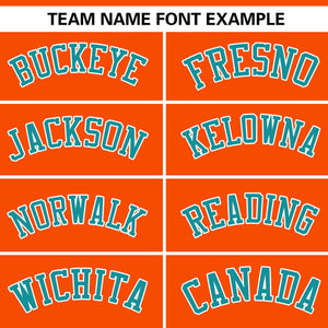 Custom Orange Aqua-White Personalized Side Two-Tone Design Authentic Baseball Jersey