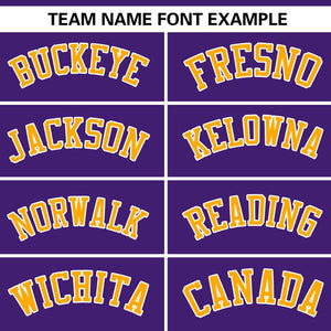 Custom Purple Yellow-White Personalized Side Two-Tone Design Authentic Baseball Jersey