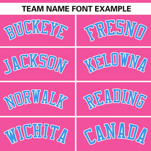 Custom Pink Powder Blue-White Personalized Side Two-Tone Design Authentic Baseball Jersey