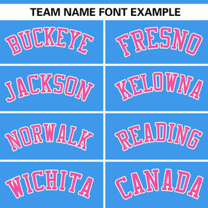 Custom Powder Blue Pink-White Personalized Side Two-Tone Design Authentic Baseball Jersey