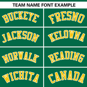 Custom Kelly Green Yellow-White Personalized Side Two-Tone Design Authentic Baseball Jersey