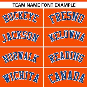 Custom Orange Royal-White Personalized Side Two-Tone Design Authentic Baseball Jersey