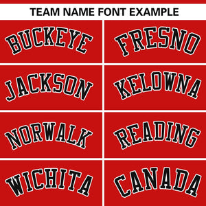 Custom Red Black-White Personalized Side Two-Tone Design Authentic Baseball Jersey