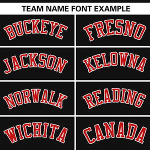 Custom Black Red-White Personalized Side Two-Tone Design Authentic Baseball Jersey