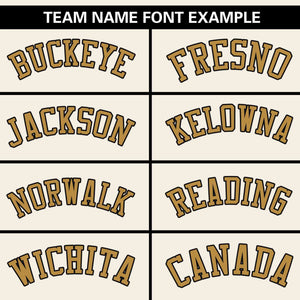 Custom Cream Old Gold-Black Personalized Side Two-Tone Design Authentic Baseball Jersey