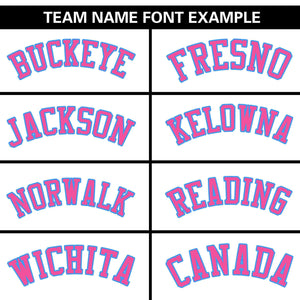 Custom White Pink-Powder Blue Personalized Side Two-Tone Design Authentic Baseball Jersey