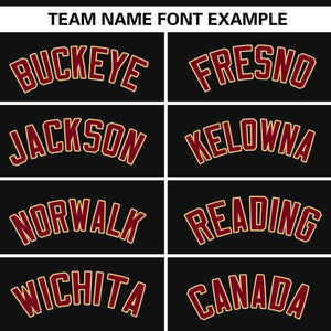 Custom Black Crimson-Khaki Personalized Side Two-Tone Design Authentic Baseball Jersey