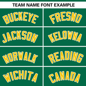 Custom Kelly Green Yellow-White Personalized Side Two-Tone Design Authentic Baseball Jersey