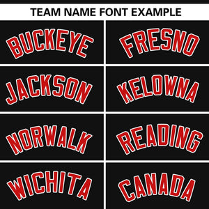 Custom Black Red-White Personalized Side Two-Tone Design Authentic Baseball Jersey