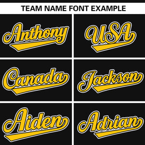 Custom Black Yellow-White Personalized Side Two-Tone Design Authentic Baseball Jersey