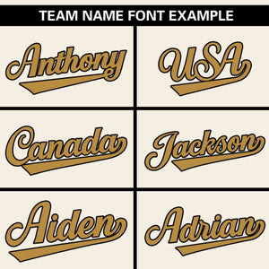 Custom Cream Old Gold-Black Personalized Side Two-Tone Design Authentic Baseball Jersey