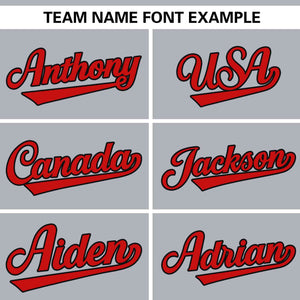 Custom Gray Red-Black Personalized Side Two-Tone Design Authentic Baseball Jersey