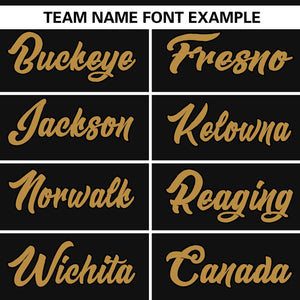 Custom Black Old Gold Personalized Side Two-Tone Design Authentic Baseball Jersey