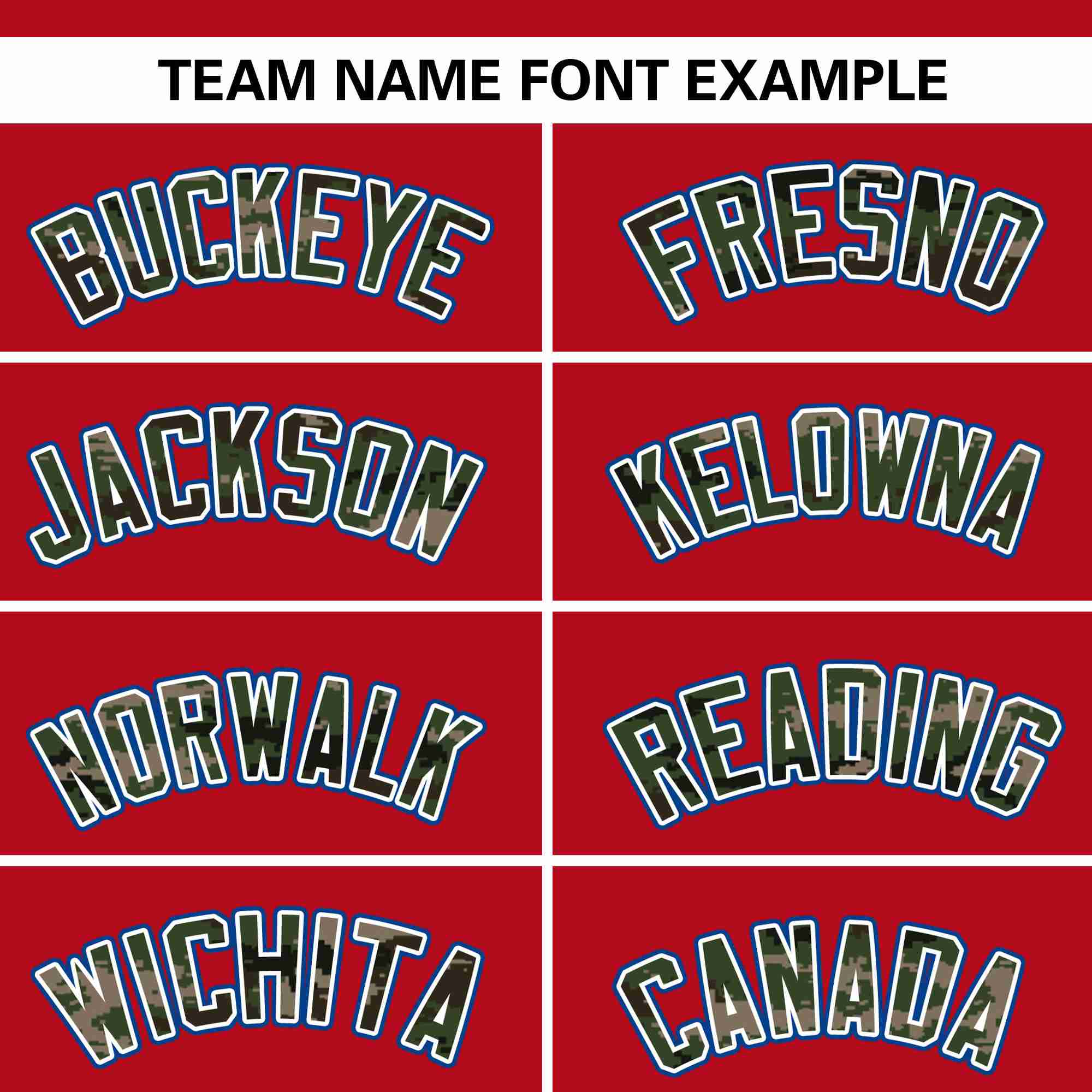 Custom Red Personalized Camo Font Authentic Baseball Jersey