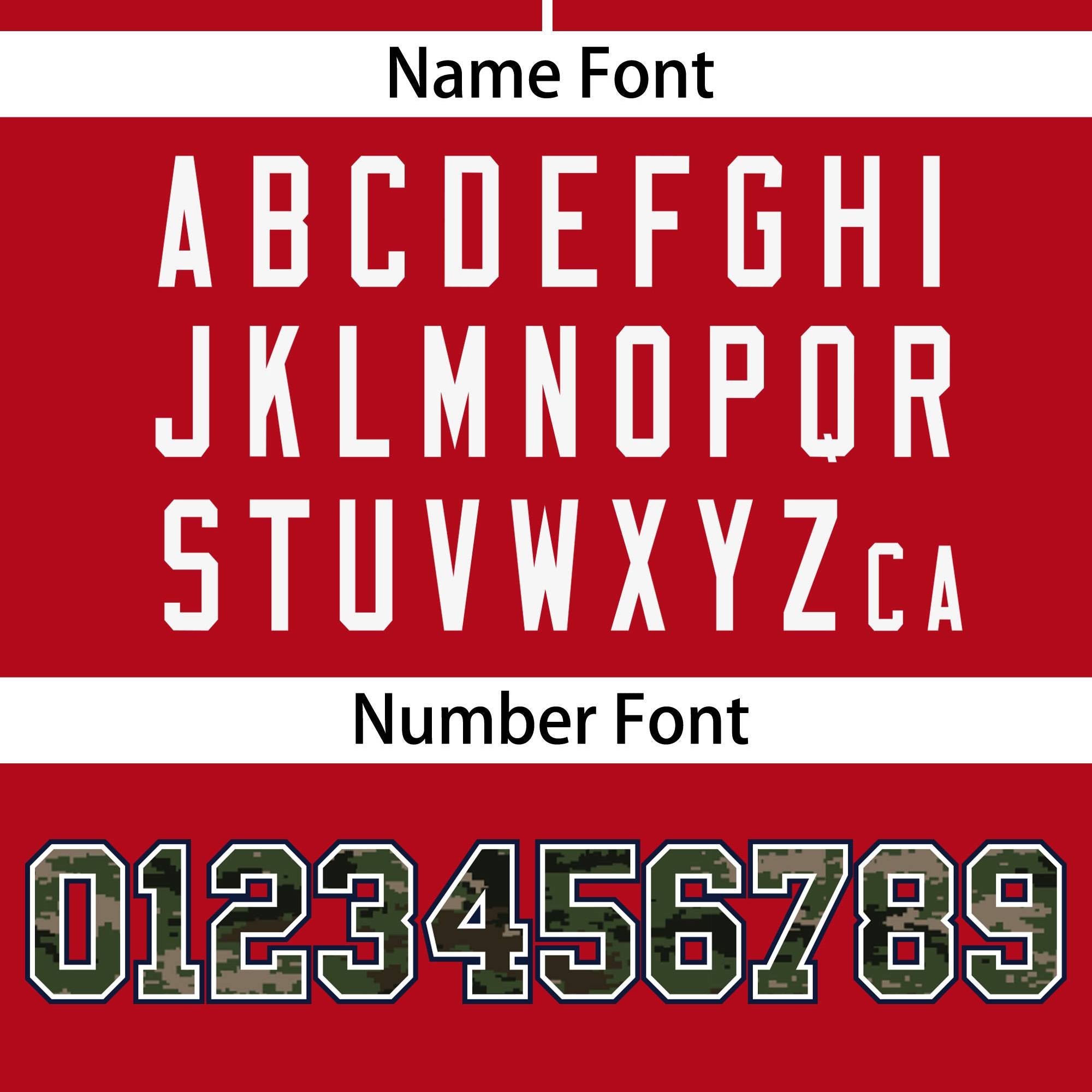 Custom Red Personalized Camo Font Authentic Baseball Jersey