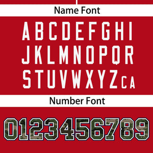 Custom Red Personalized Camo Font Authentic Baseball Jersey