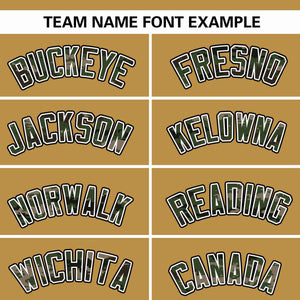 Custom Old Gold Personalized Camo Font Authentic Baseball Jersey