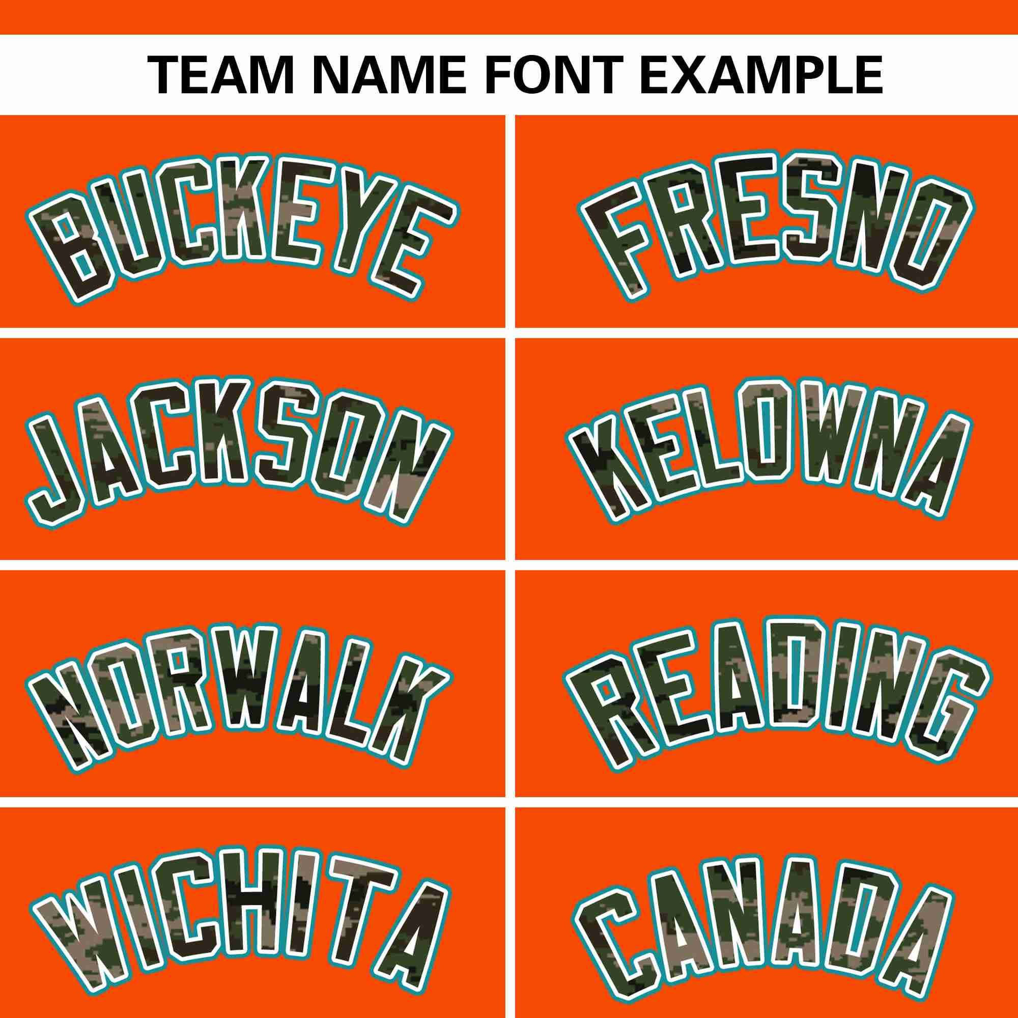 Custom Orange Personalized Camo Font Authentic Baseball Jersey