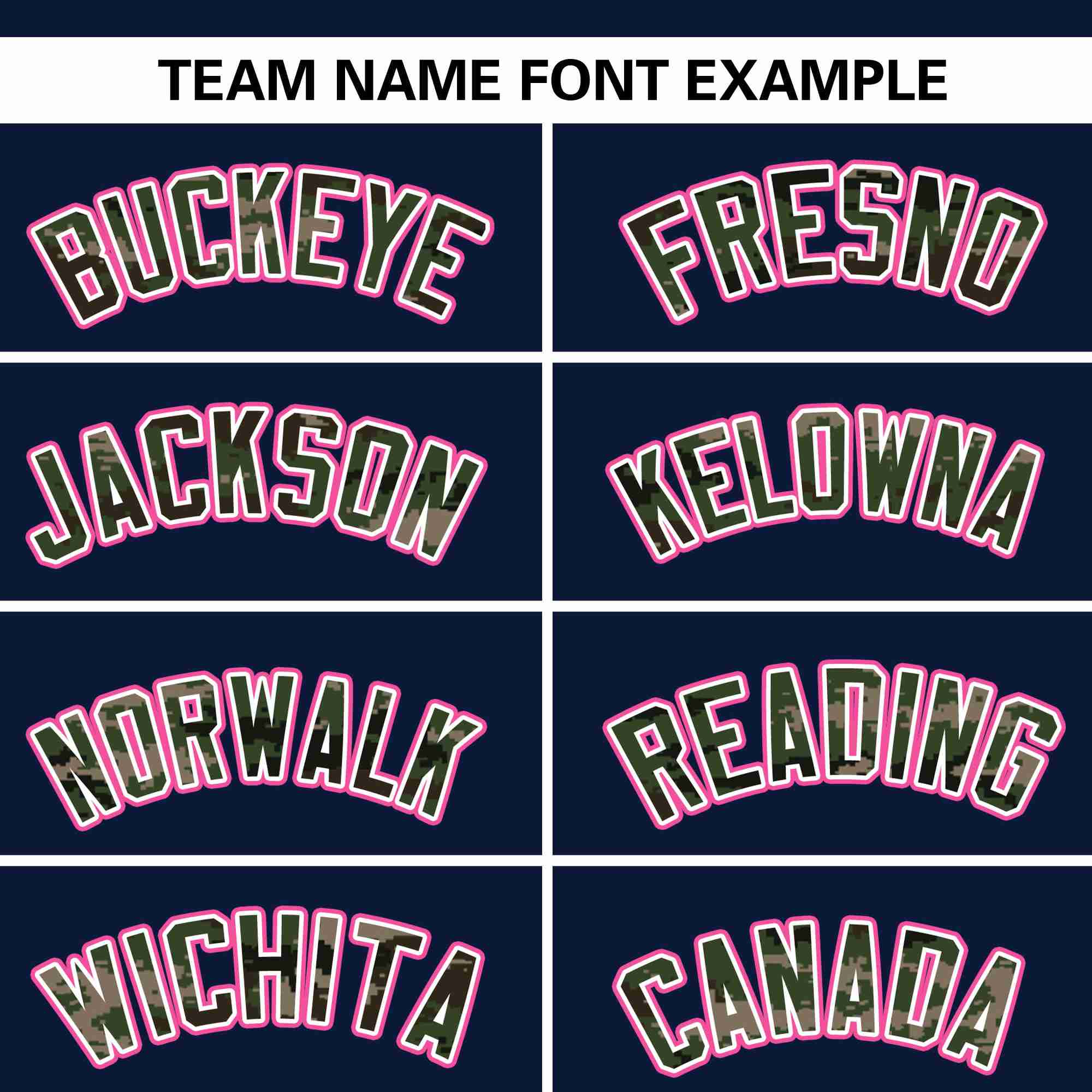 Custom Navy Personalized Camo Font Authentic Baseball Jersey