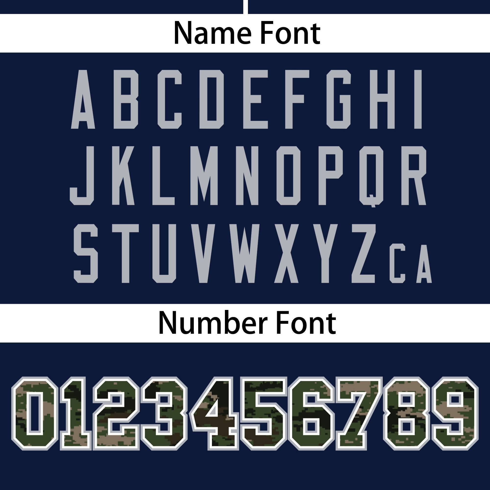 Custom Navy Personalized Camo Font Authentic Baseball Jersey