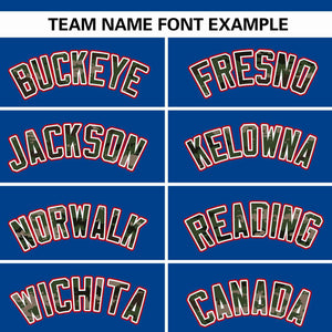 Custom Royal Personalized Camo Font Authentic Baseball Jersey