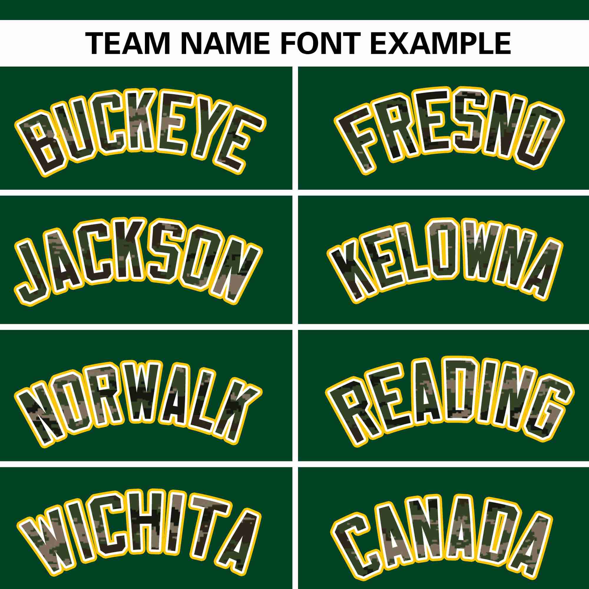 Custom Green Personalized Camo Font Authentic Baseball Jersey