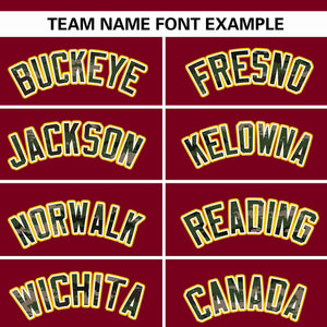 Custom Crimson Personalized Camo Font Authentic Baseball Jersey