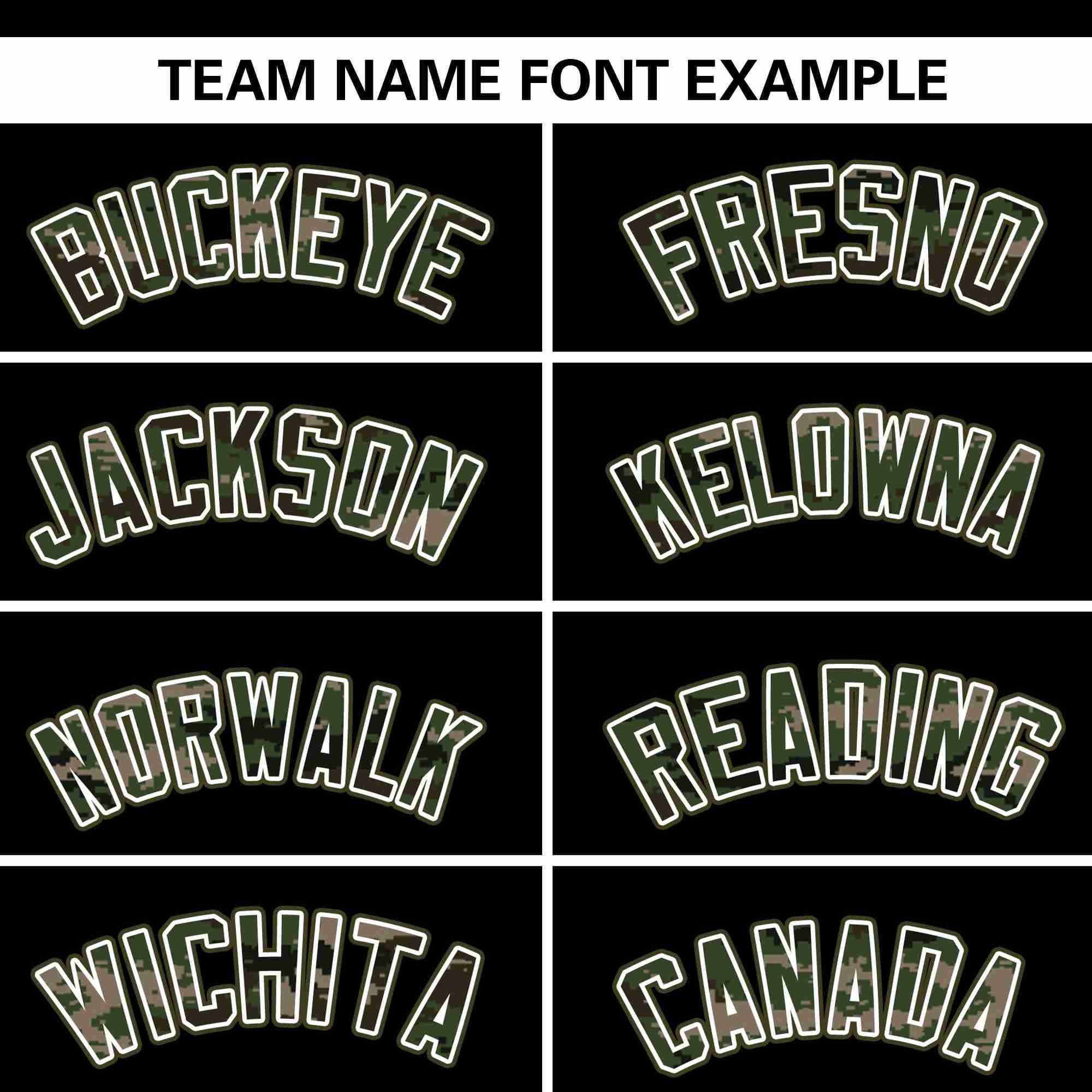 Custom Black Personalized Camo Font Authentic Baseball Jersey