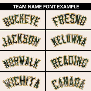 Custom Cream Personalized Camo Font Authentic Baseball Jersey