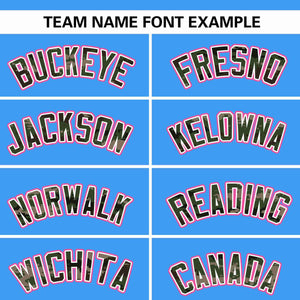 Custom Powder Blue Personalized Camo Font Authentic Baseball Jersey