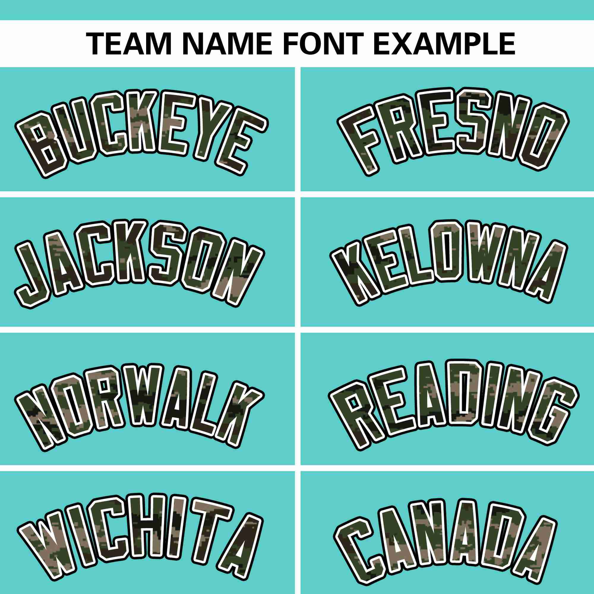 Custom Aqua Personalized Camo Font Authentic Baseball Jersey