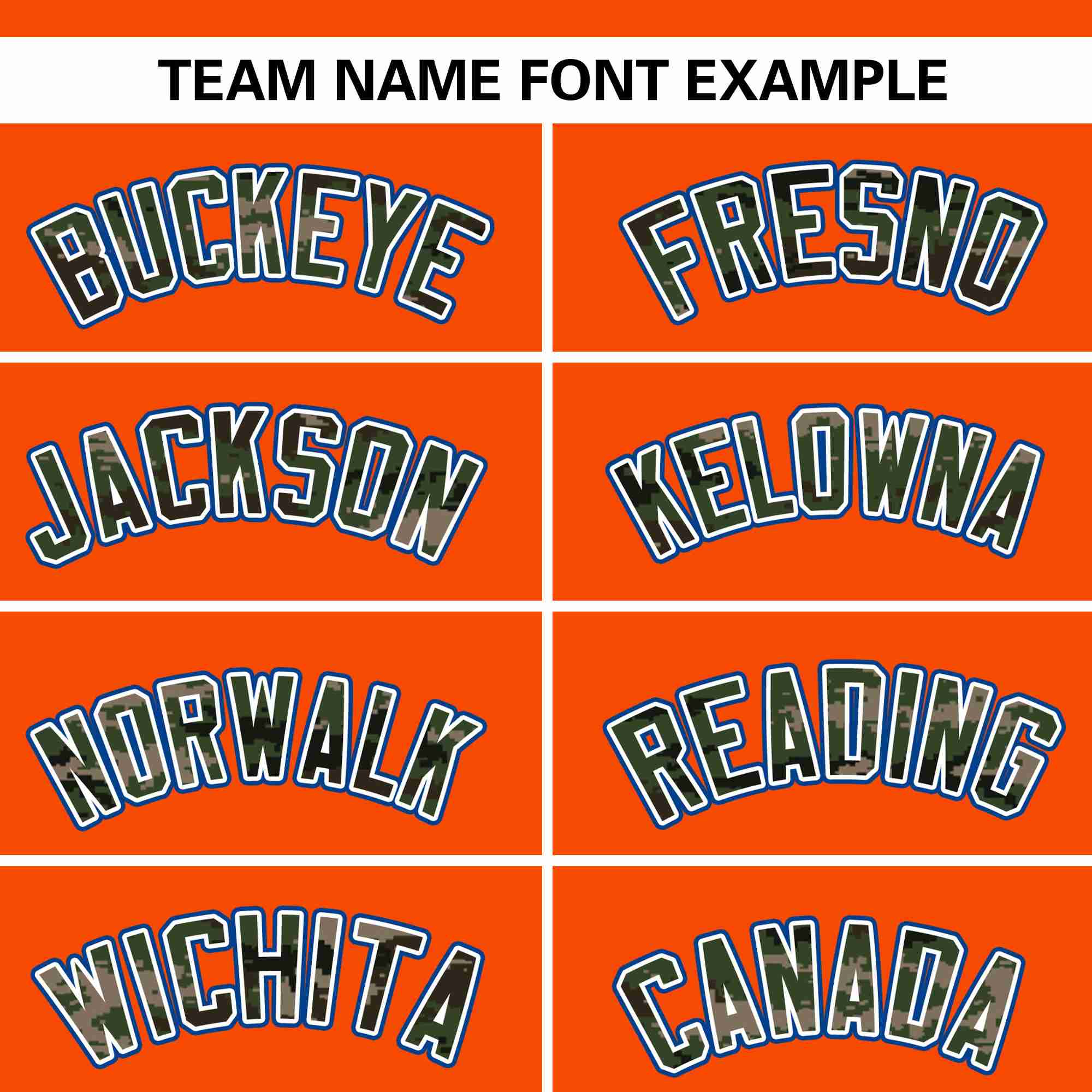 Custom Orange Personalized Camo Font Authentic Baseball Jersey