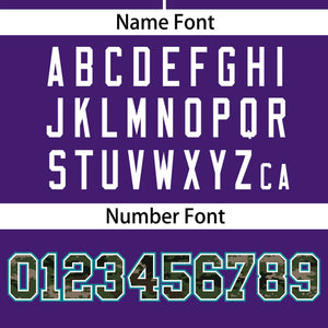 Custom Purple Personalized Camo Font Authentic Baseball Jersey