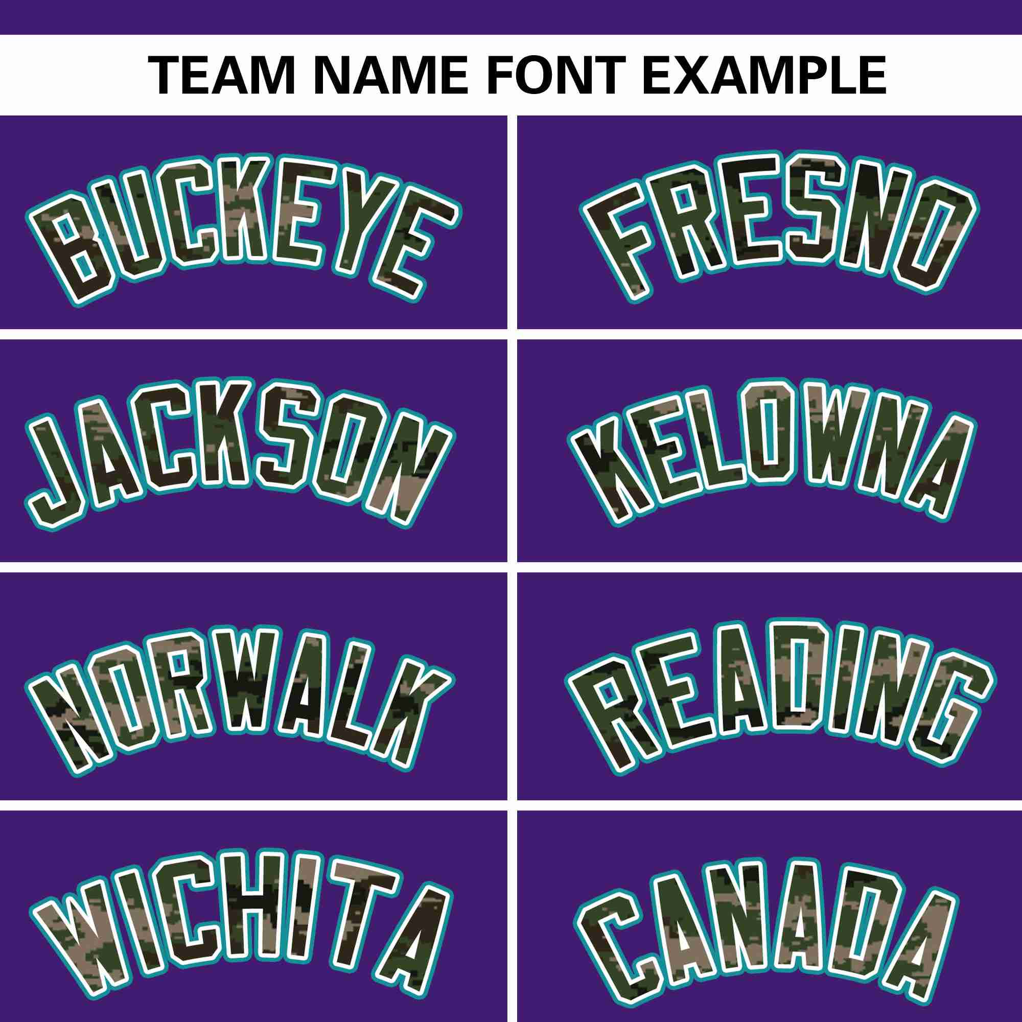 Custom Purple Personalized Camo Font Authentic Baseball Jersey